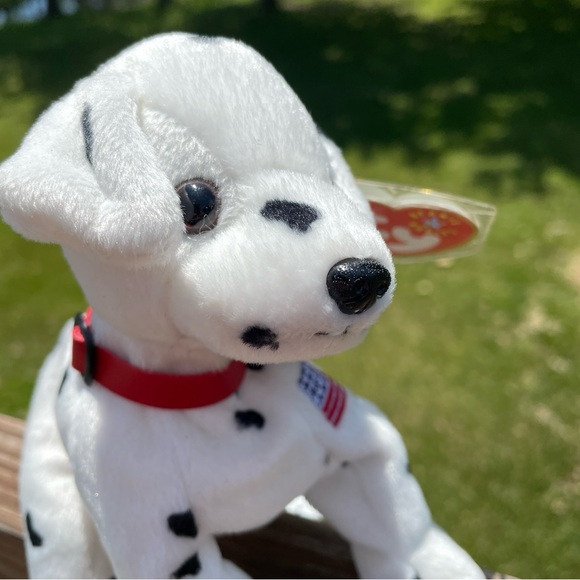 RETIRED TY Rescue Dalmatian w/Flag Beanie Babie September 11 2001 Memorial 9/11 - Picture 7 of 7